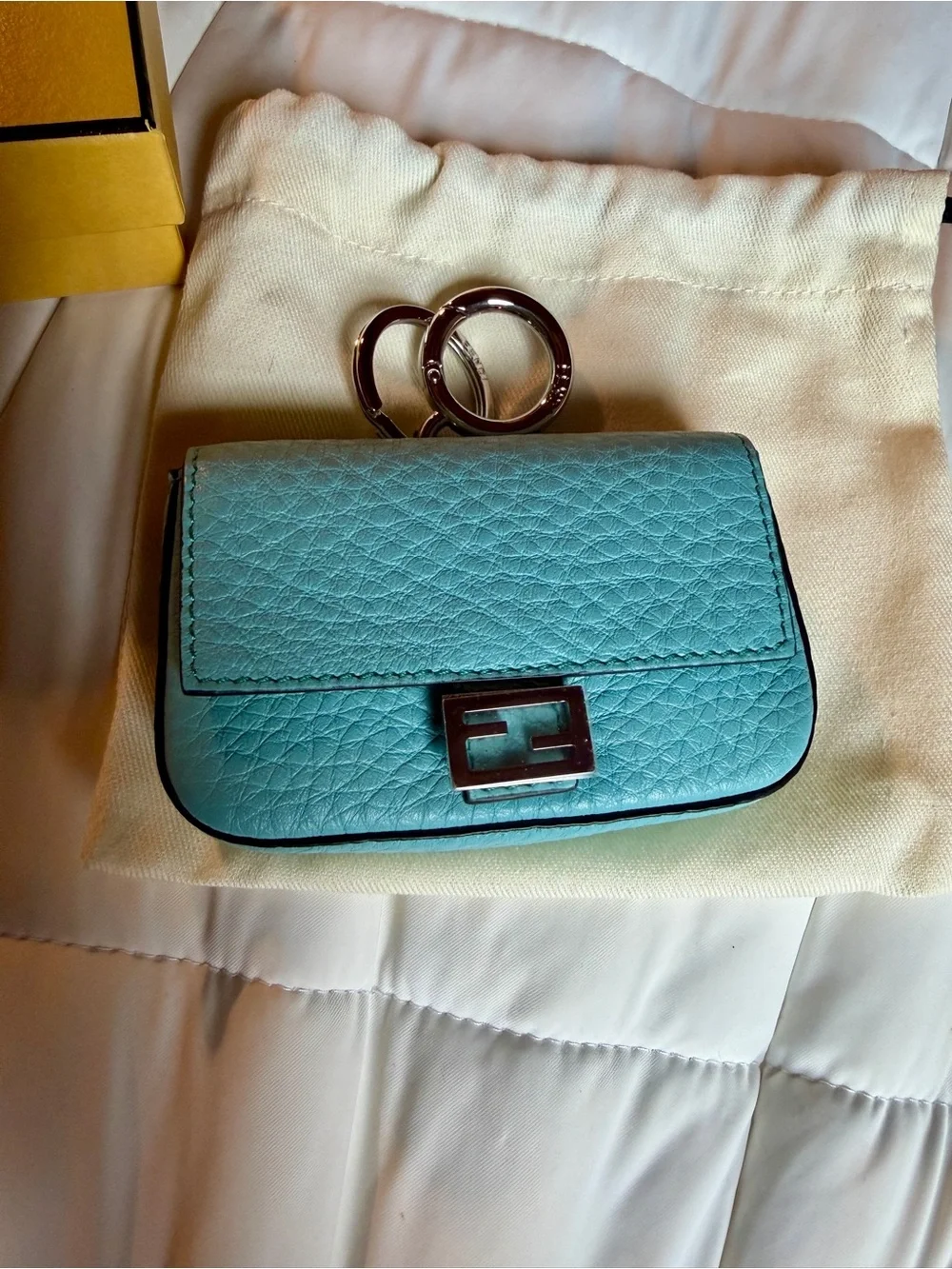 Authentic Fendi Micro Baguette Card/ Key Holder Charm